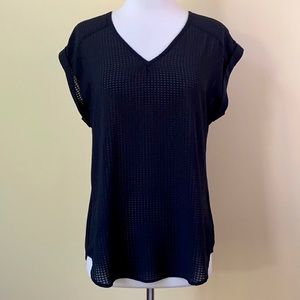 Antilia Femme Sheer Cuff Sleeve V-Neck Blouse